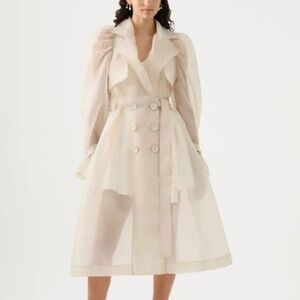 Aje Roxanne Organza Trench Coat